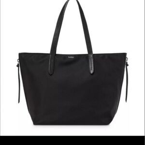 NEW BOTKIER REUSABLE BLACK VEGAN LEATHER TRIM PURSE BAG TOTE NWT